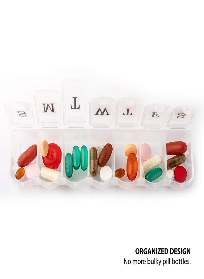Deke Home - Weekly Pill Organizer (2 Pack), 7 Day Pill Box with Large Compartments & Snap-Shut Lids, Easy Open, BPA Free Plastic Medicine Organizer for Pills, Vitamins & Supplements, Travel Friendly - Image 5